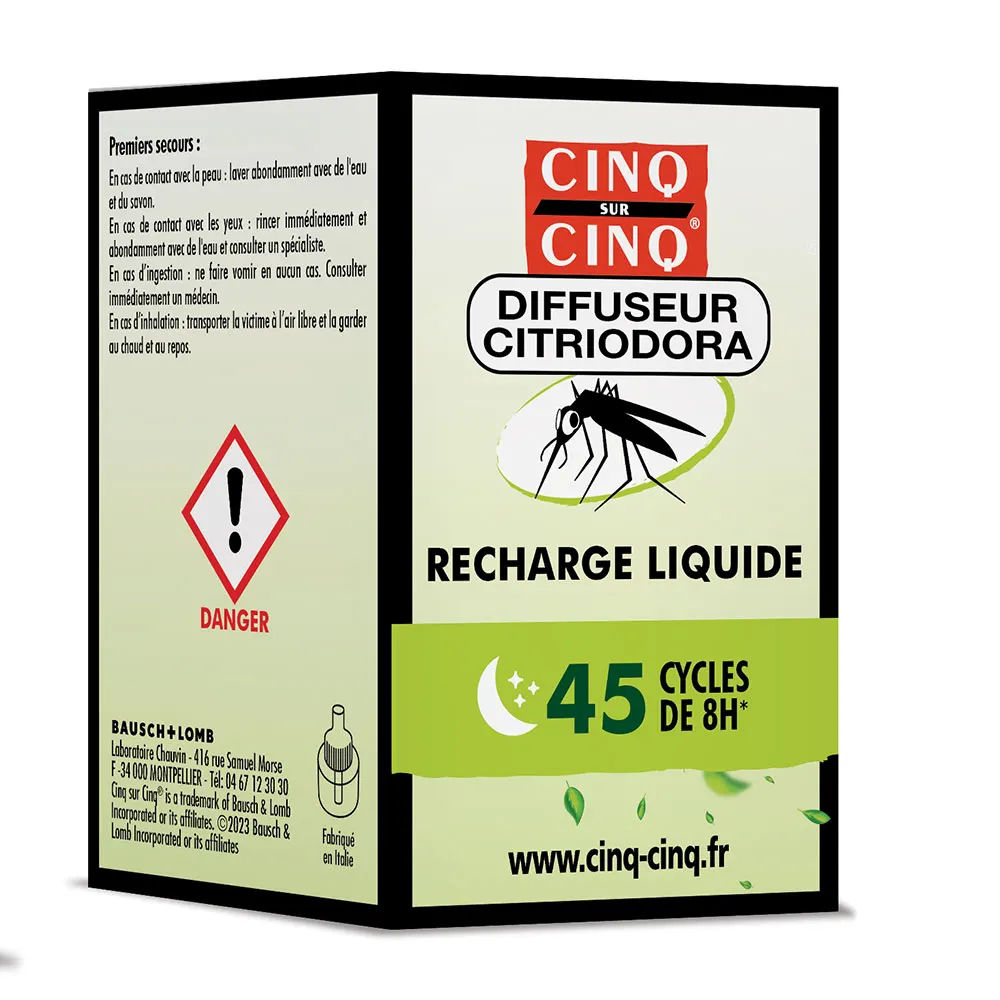 Recharge pour diffuseur antimoustiques Citriodora Cinq sur Cinq